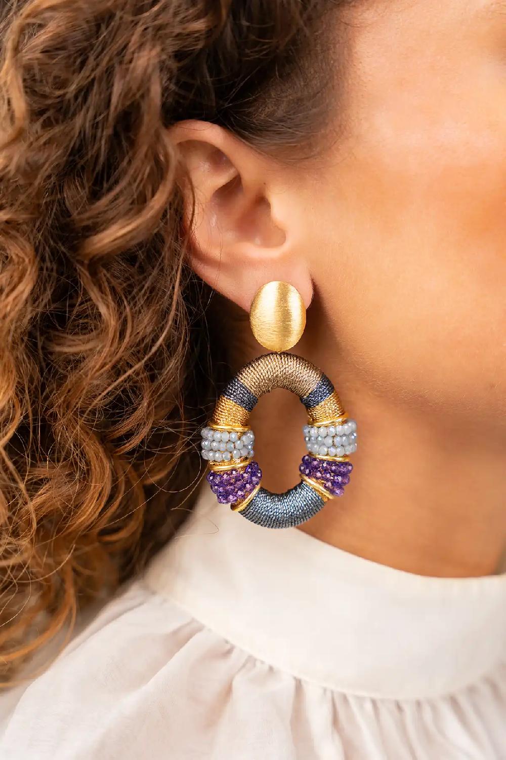 Lott. Gioielli Frosty Blauwe Oorbellen Elle Ovaal Deluxe L