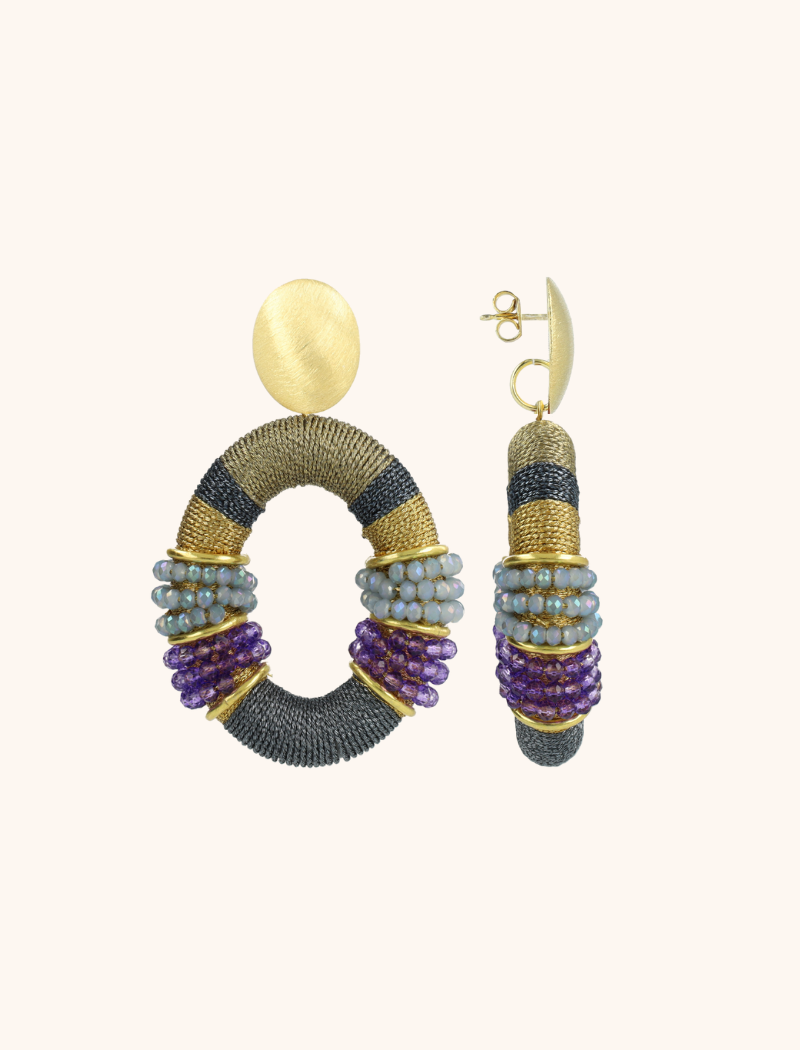 lott. gioielli Frosty Blauwe Oorbellen Elle Ovaal Deluxe L