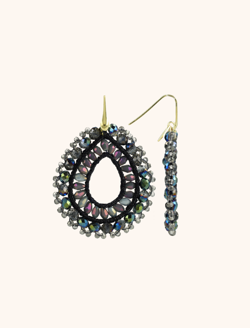 lott. gioielli Frosty Blauwgrijze Oorbellen Vos Open Drop L Irregular Stones