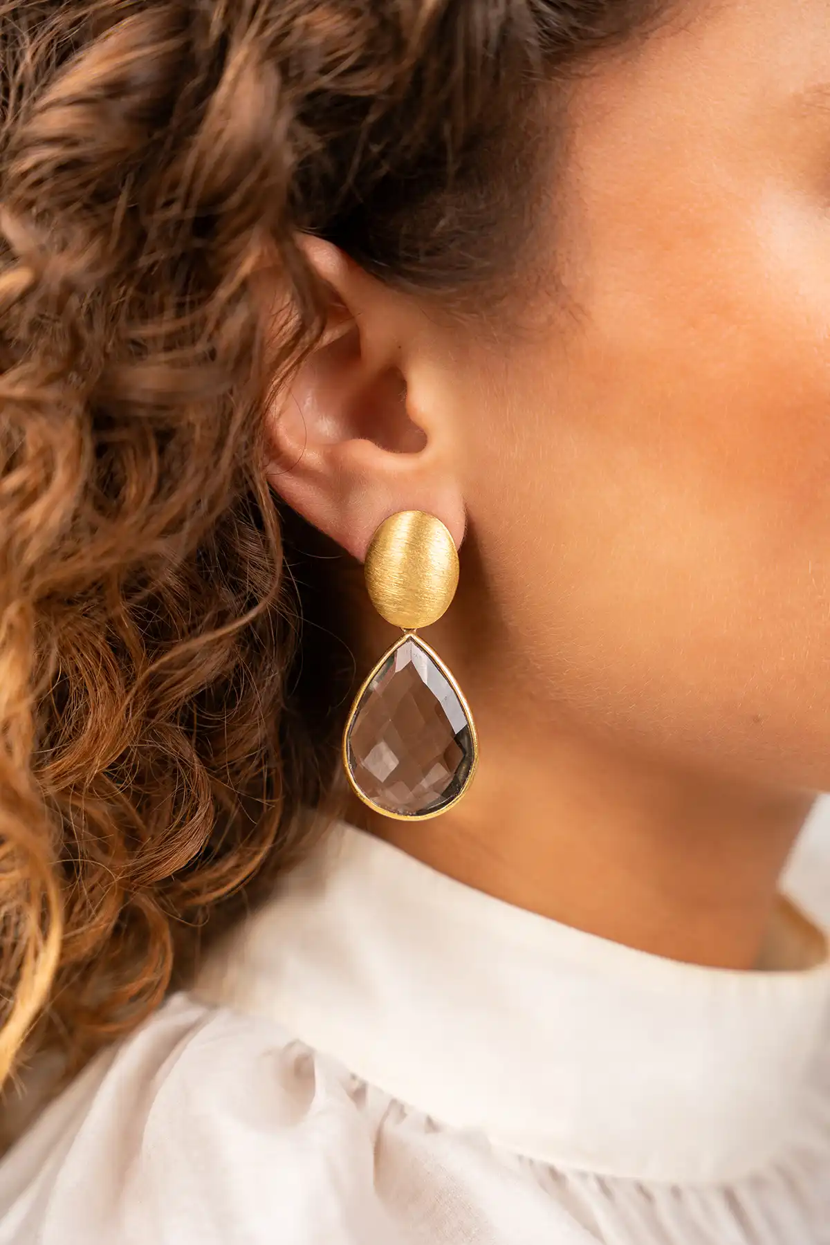 Lott. Gioielli Frosty Grijze Oorbellen Framed Drop L