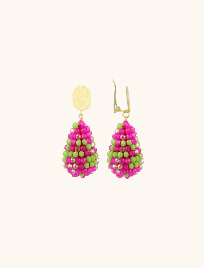 lott. gioielli Fuchsia Lime Oorbellen Amy Cone S Clip