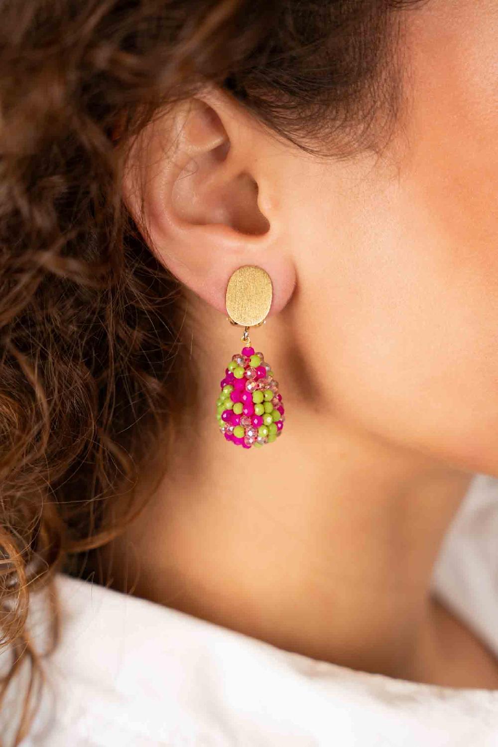 Lott. Gioielli Fuchsia Lime Oorbellen Amy Cone XS Clip
