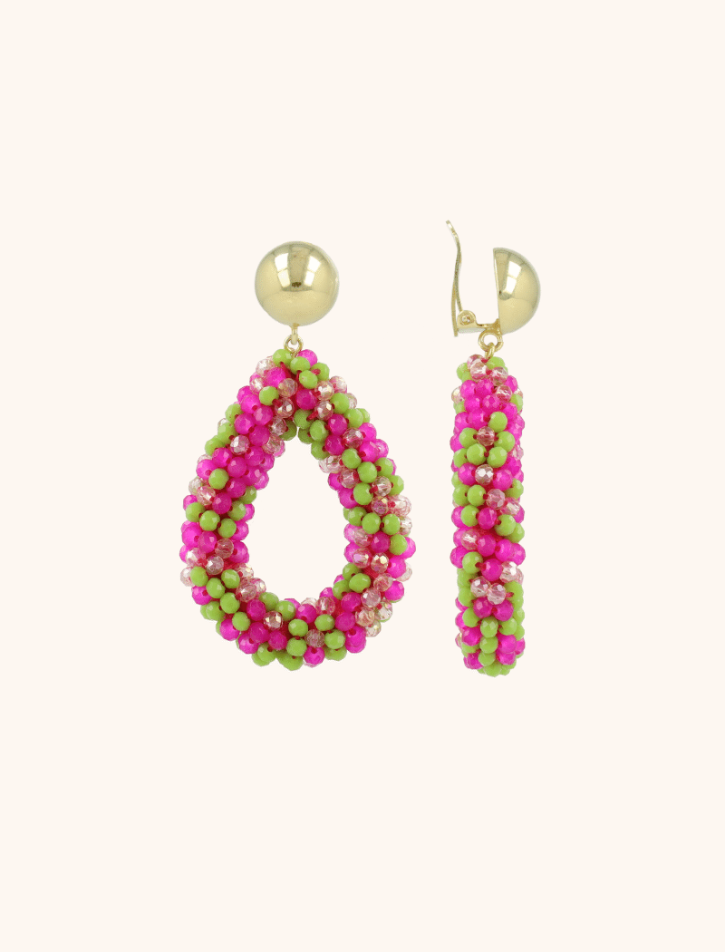 lott. gioielli Fuchsia Lime Oorbellen Berry Druppel L Clip