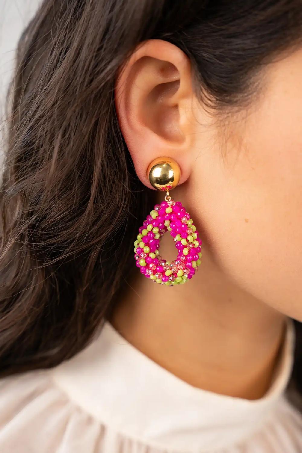 Lott. Gioielli Fuchsia Lime Oorbellen Berry Druppel S Clip