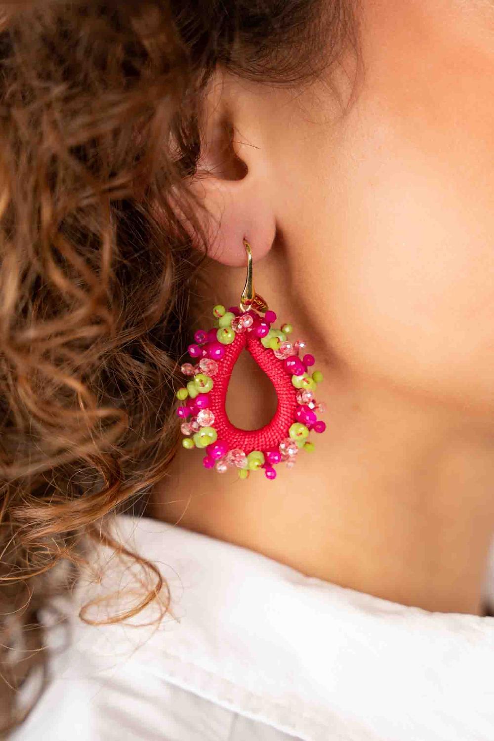 Lott. Gioielli Fuchsia Lime Oorbellen Carina Urchin Druppel M