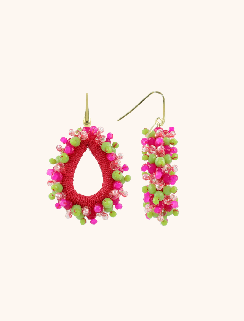 Lott. Gioielli Fuchsia Lime Oorbellen Carina Urchin Druppel M