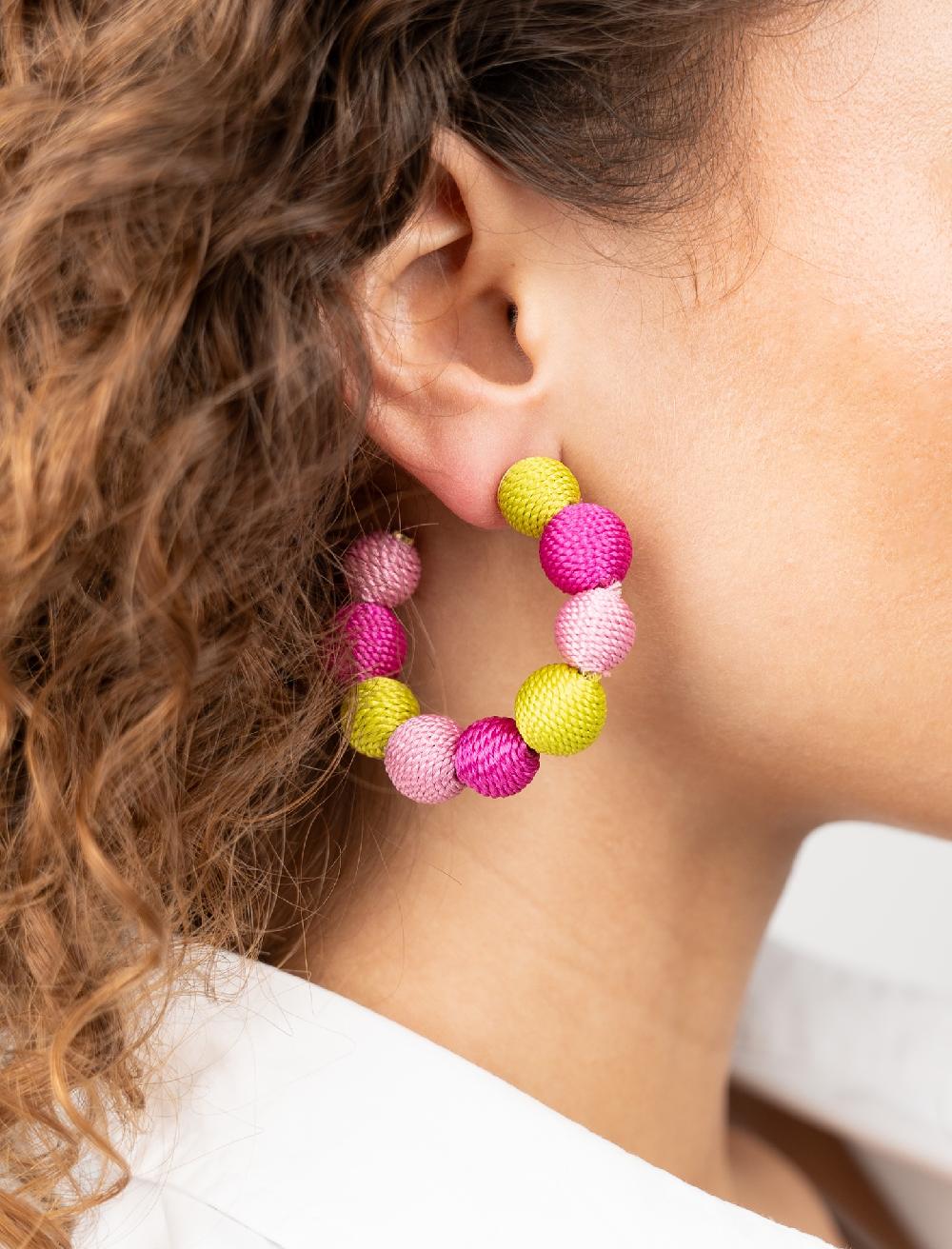 Lott. Gioielli Fuchsia Lime Oorbellen Creool Globe M