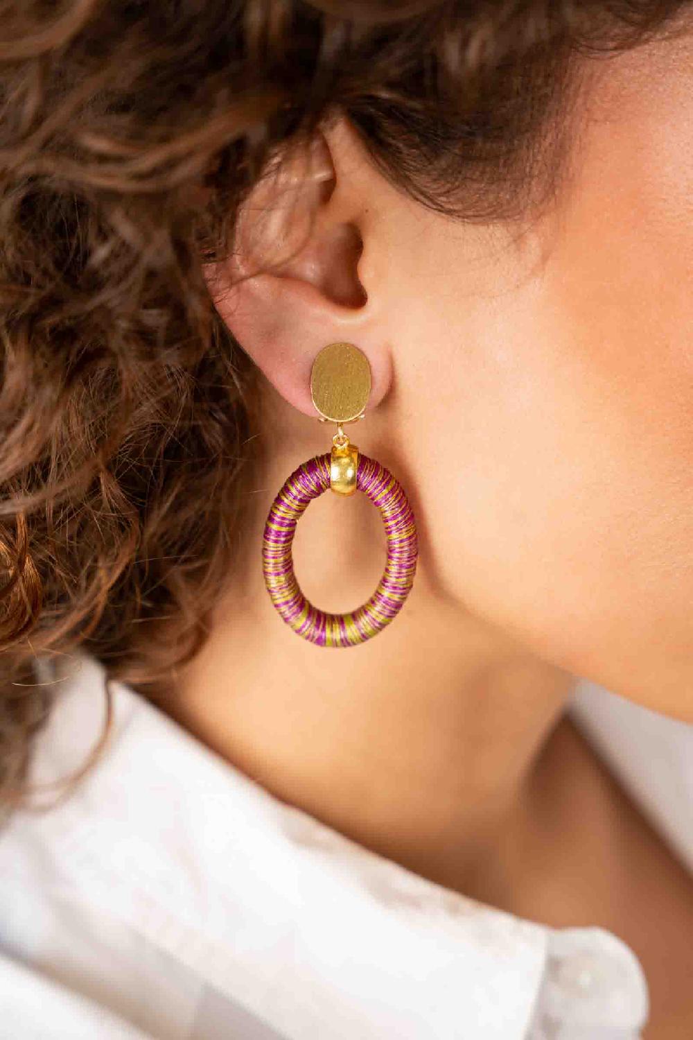 Lott. Gioielli Fuchsia Lime Oorbellen Faye Ovaal S Clip