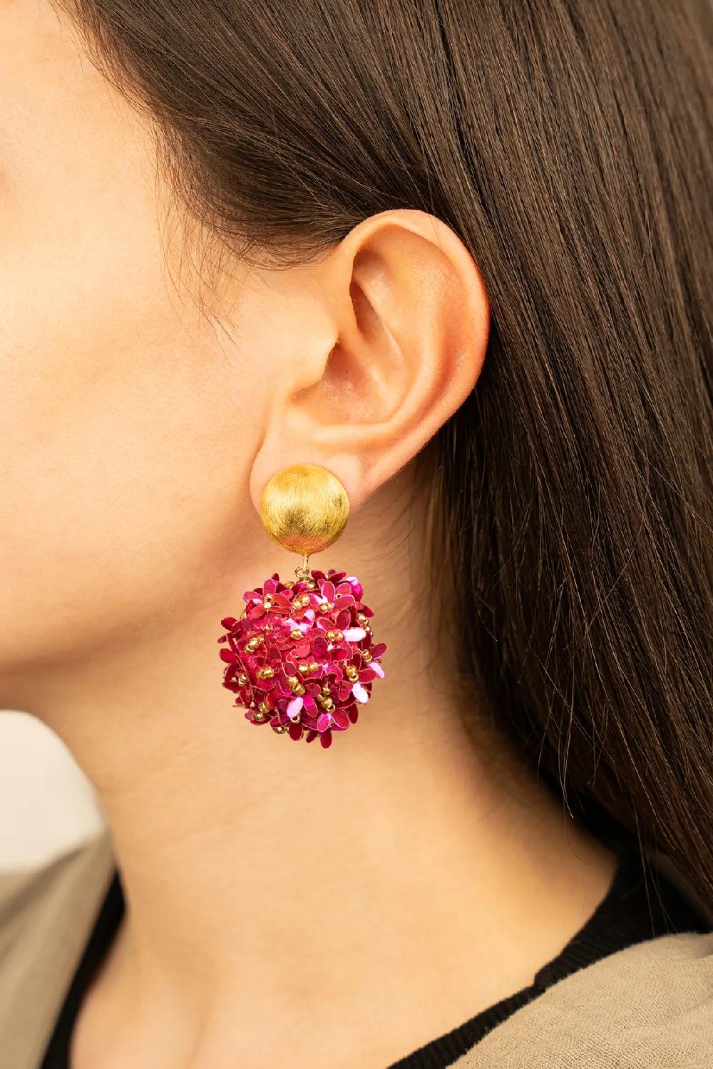 Lott. Gioielli Fuchsia Oorbellen Daisy Globe L Flower Clip