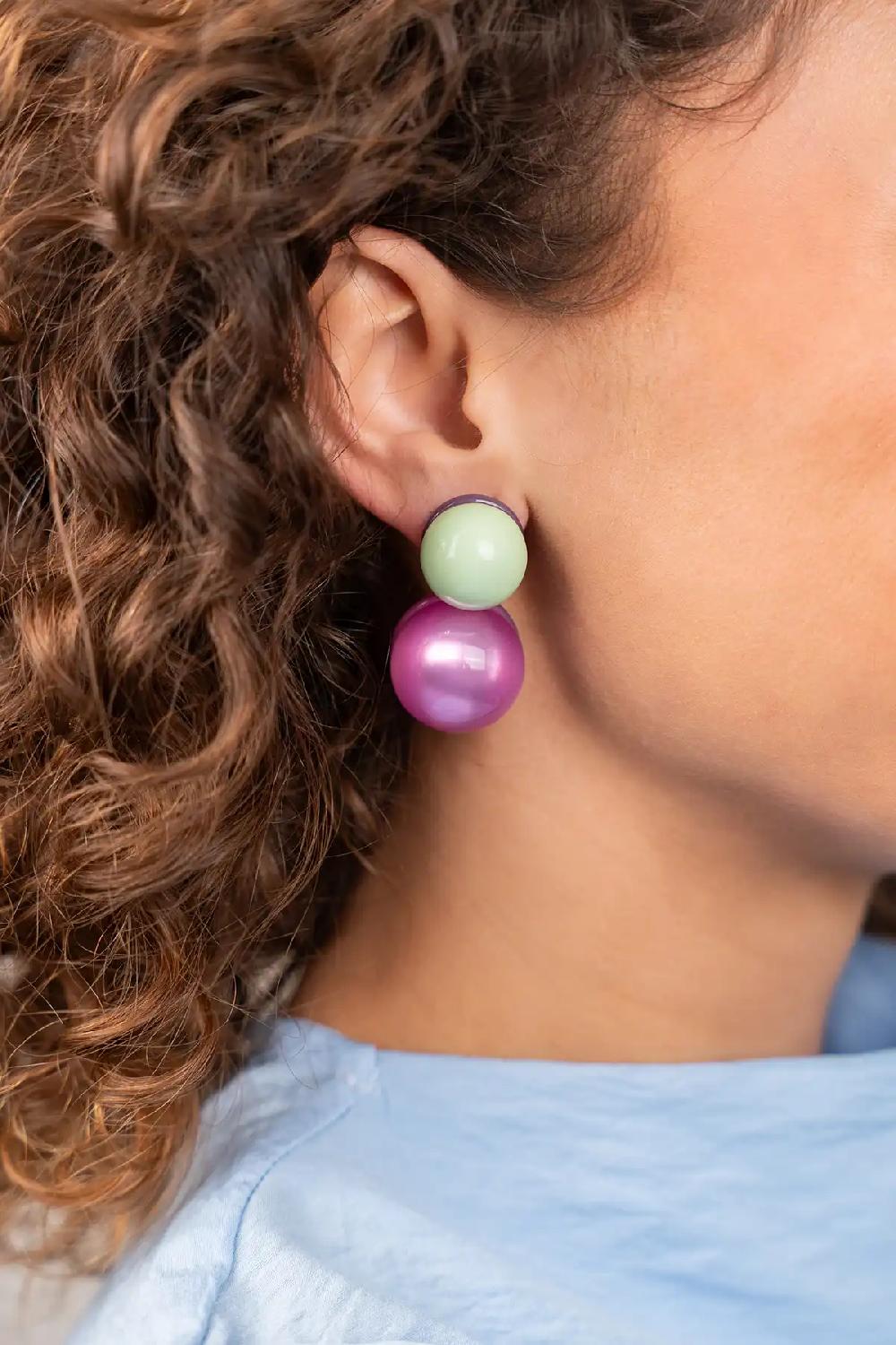 Lott. Gioielli Fuchsia Oorbellen Gitte Bold Double Bubbles