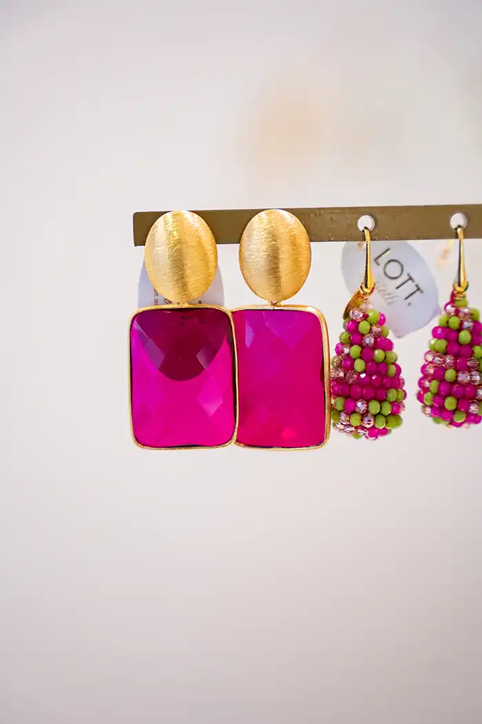 Lott. Gioielli Fuchsia Oorbellen Jane Vierkant Quartz