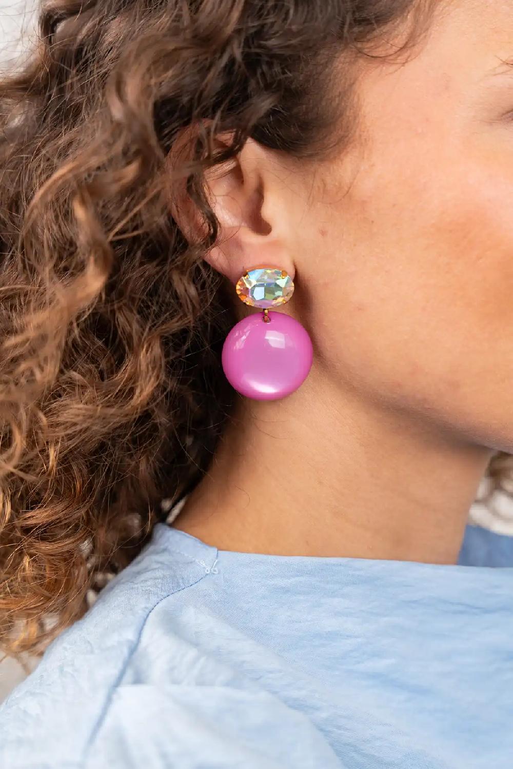 Lott. Gioielli Fuchsia Oorbellen Lara Circle Element