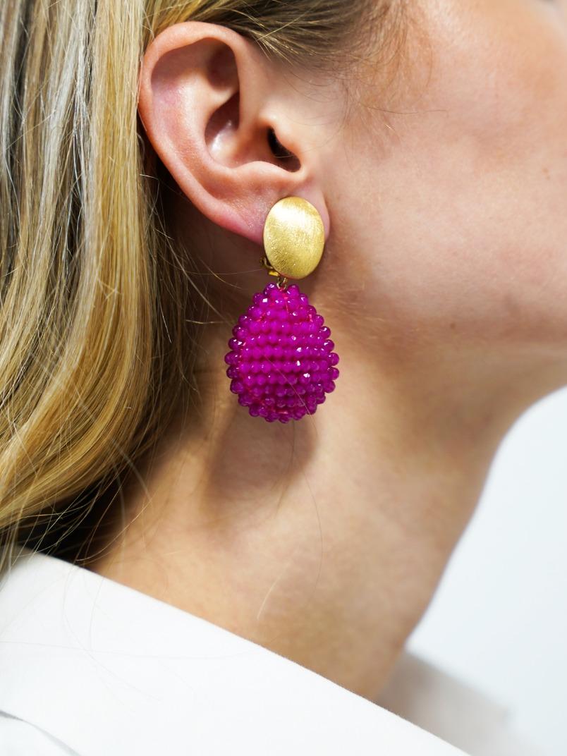 Lott. Gioielli Fuchsia Oorbellen Loulou Closed Drop M Clip