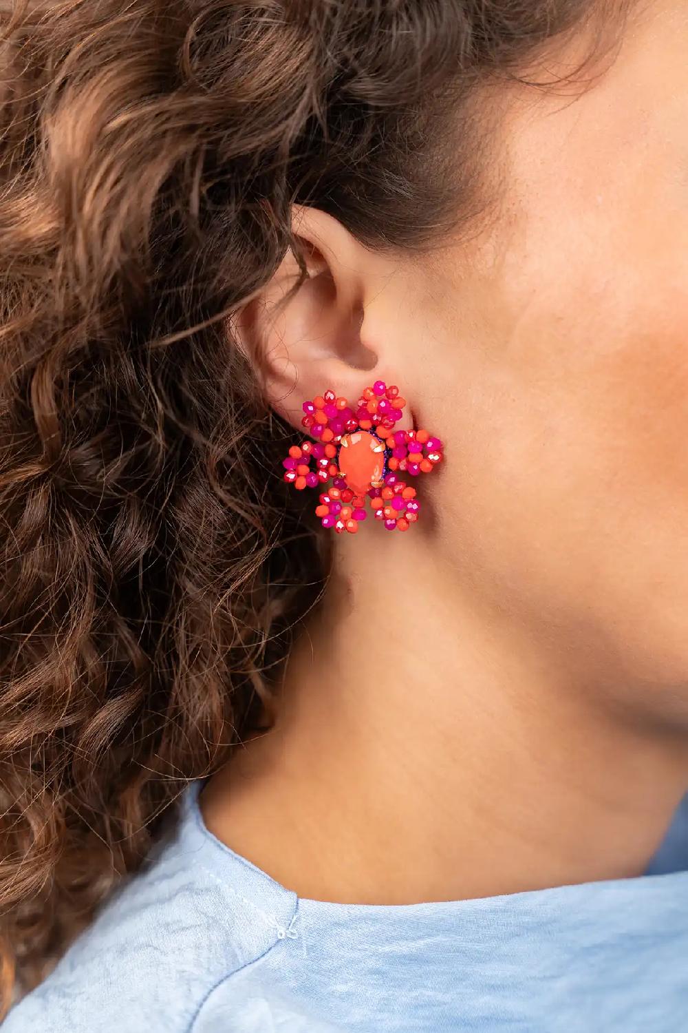 Lott. Gioielli Fuchsia Oorbellen Madelief Blooming Flower M