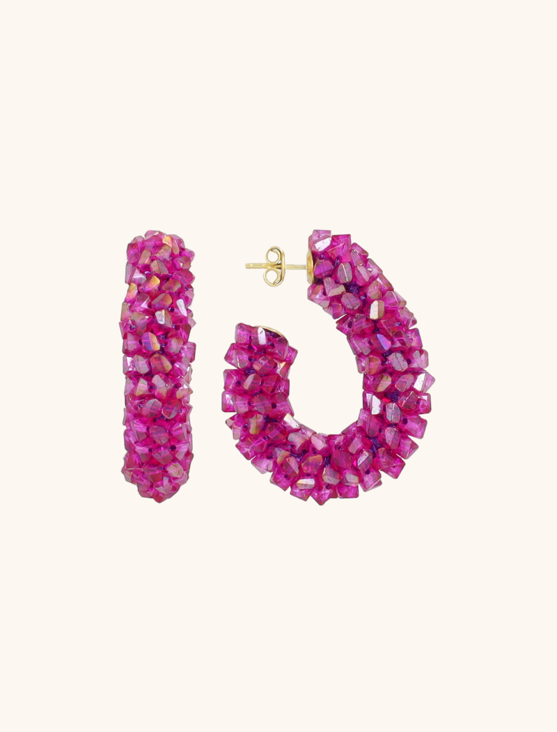 lott. gioielli Fuchsia Oorbellen Pascalle Creole Raw L