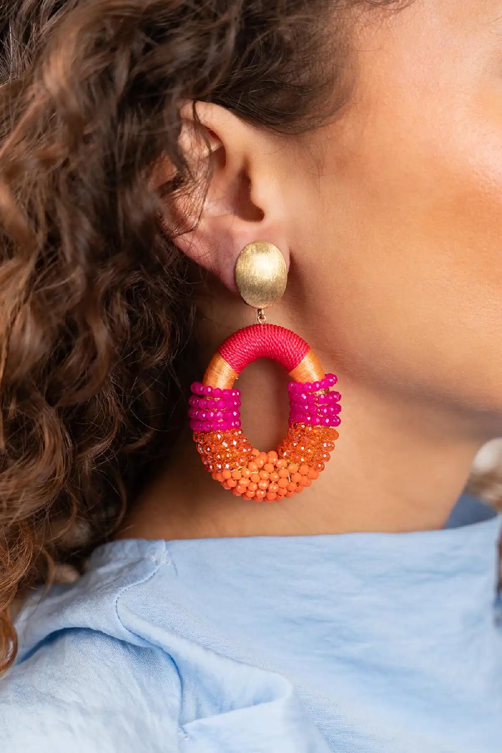 Lott. Gioielli Fuchsia Oorbellen Yara Combi Oval L Clip