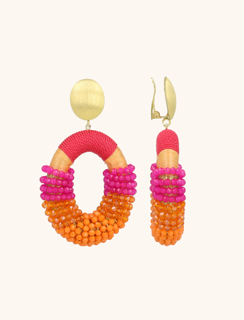 lott. gioielli Fuchsia Oorbellen Yara Combi Oval L Clip