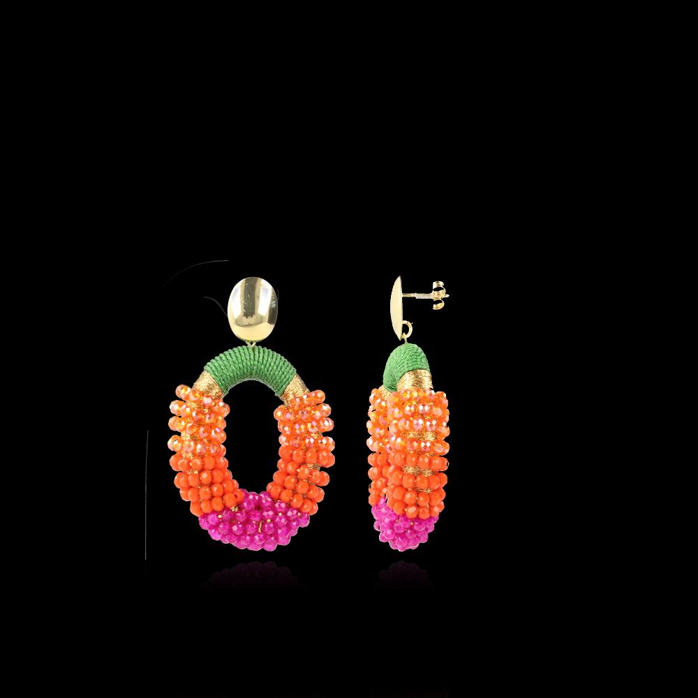 lott. gioielli Fuchsia Oorbellen Yara Glassberry Ovaal M