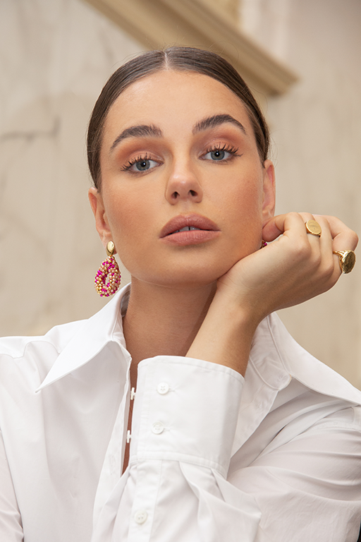 Lott. Gioielli Fuchsia Tangerine Oorbellen Berry Druppel S