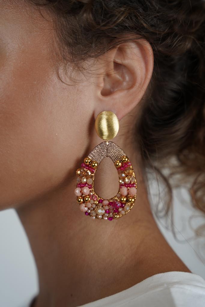 Lott. Gioielli Fuchsia Tangerine Oorbellen Claar Combi Druppel S