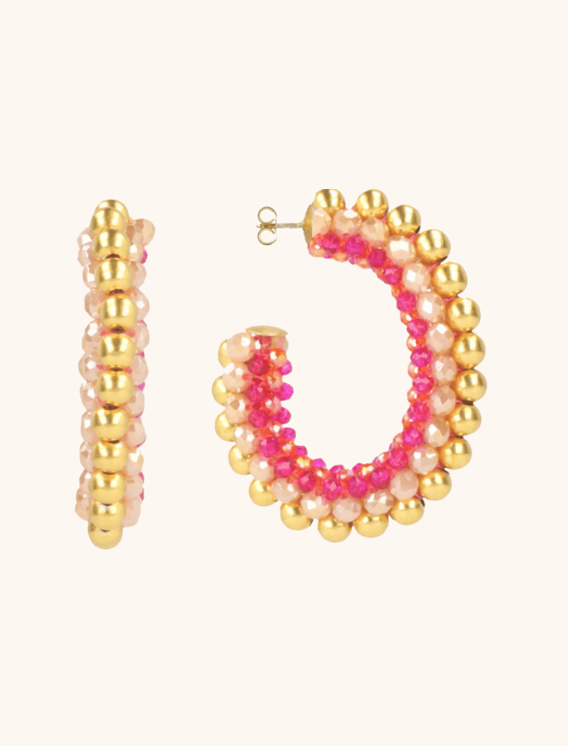 lott. gioielli Fuchsia Tangerine Oorbellen Loe Creool Deluxe L
