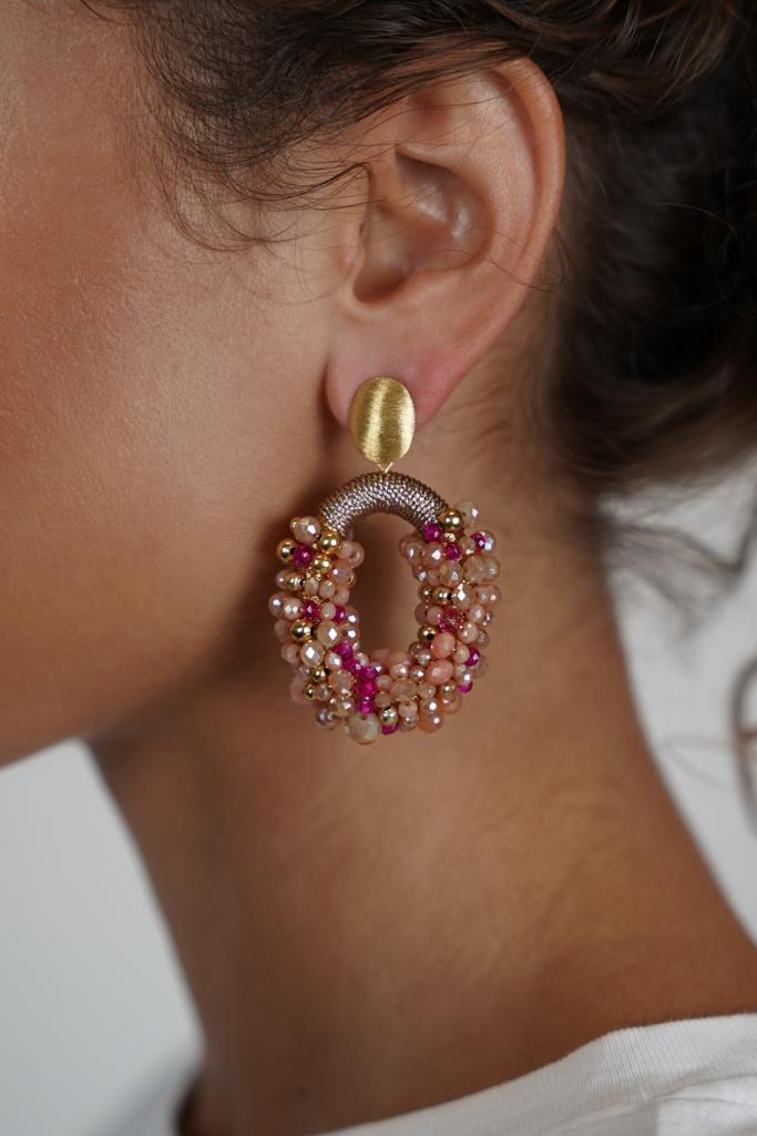 Lott. Gioielli Fuchsia Tangerine Oorbellen Opheilia Combi Ovaal L