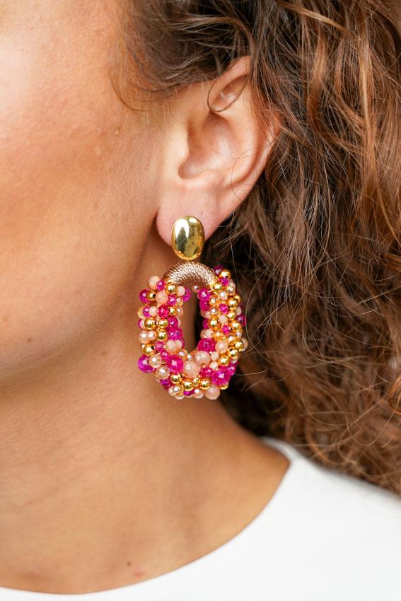 Lott. Gioielli Fuchsia Tangerine Oorbellen Opheilia Combi Ovaal M