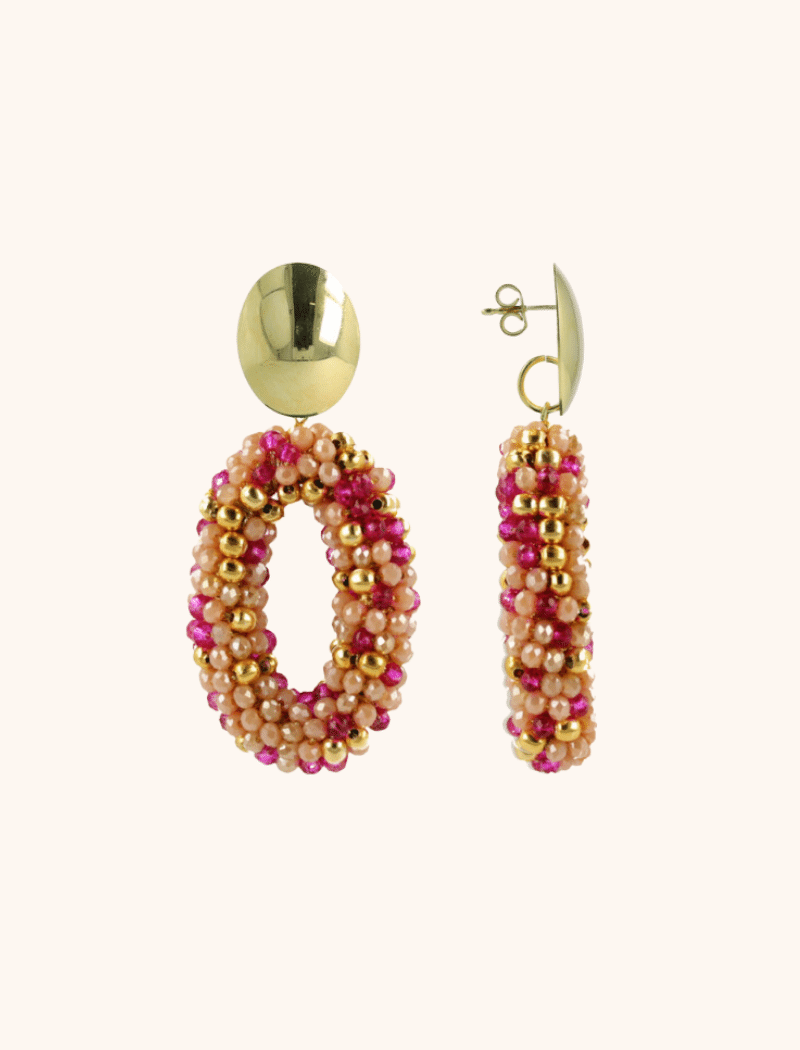 Lott. Gioielli Fuchsia Tangerine Oorbellen Pomm Ovaal M