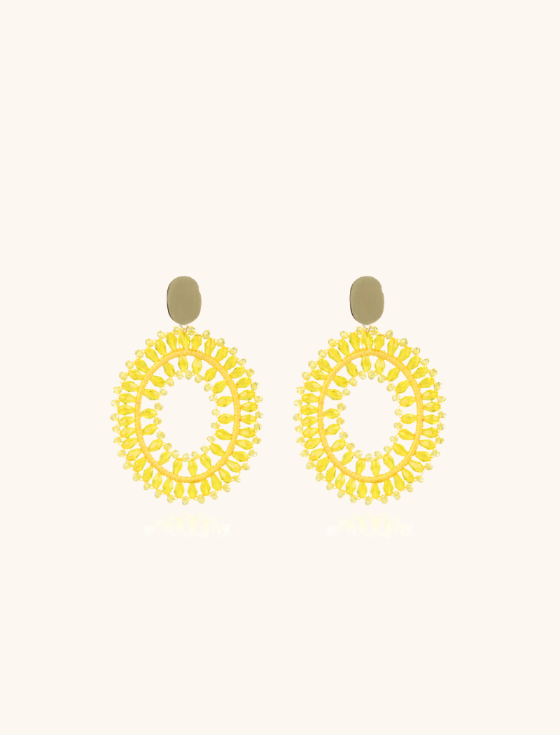 lott. gioielli Gele Oorbellen Noa Silk Double Stones