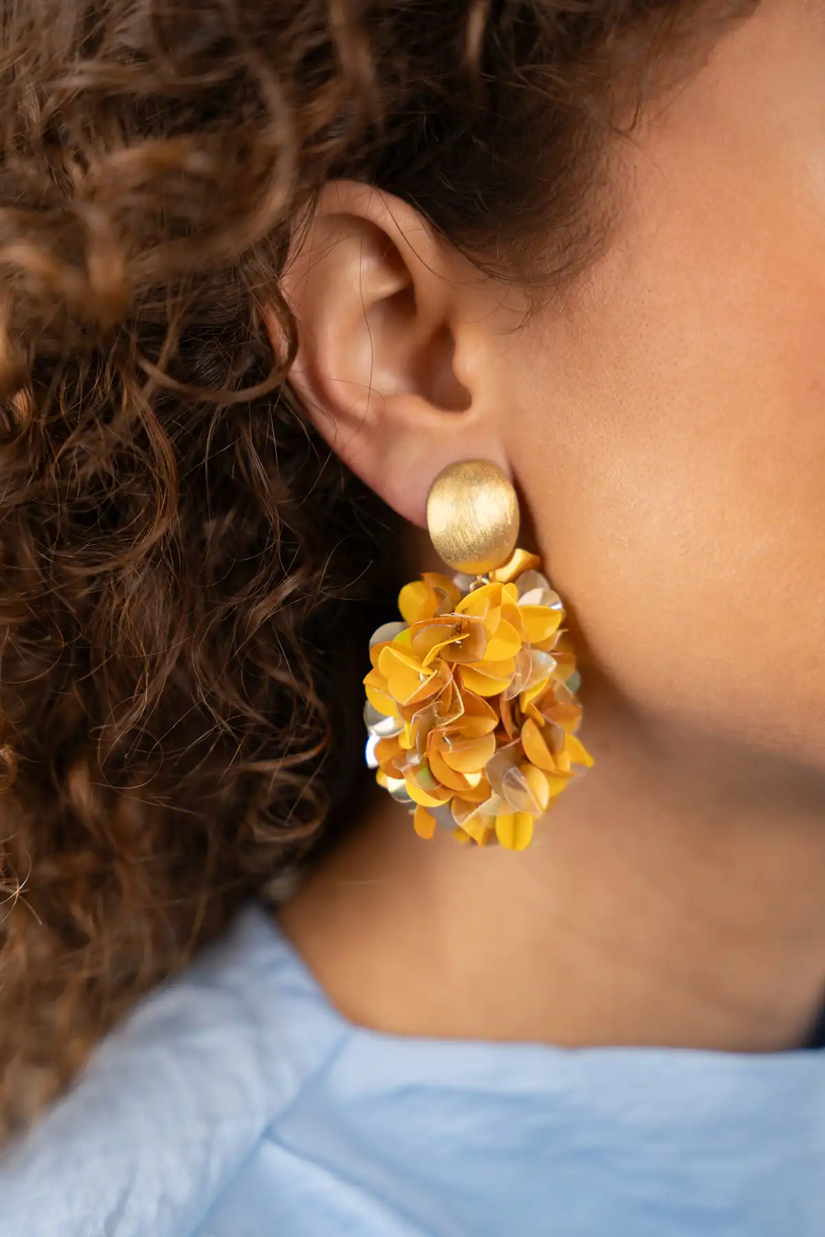 Lott. Gioielli Gele Oorbellen Sas Sequin Oval M Clip