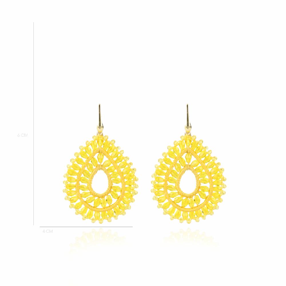 Lott. Gioielli Gele Oorbellen Silk Drop Double Crystal