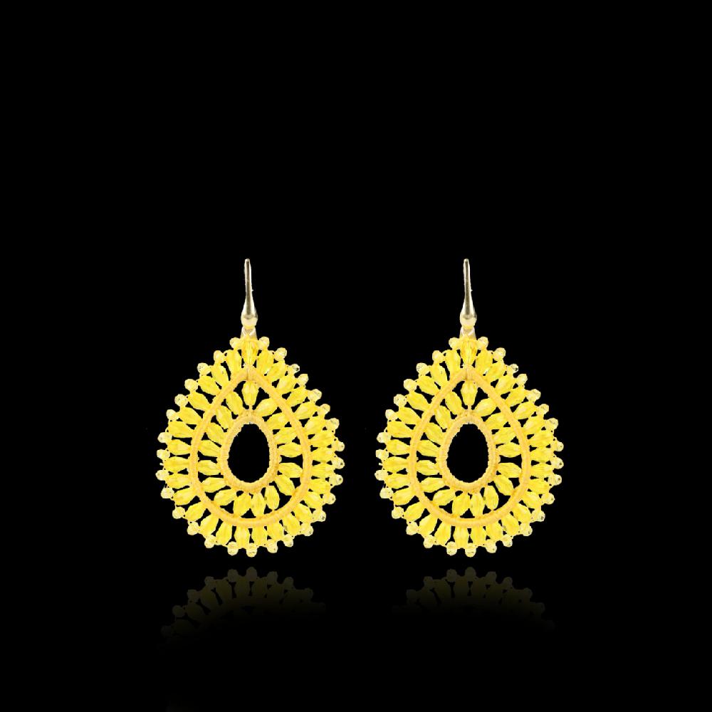 lott. gioielli Gele Oorbellen Silk Drop Double Crystal