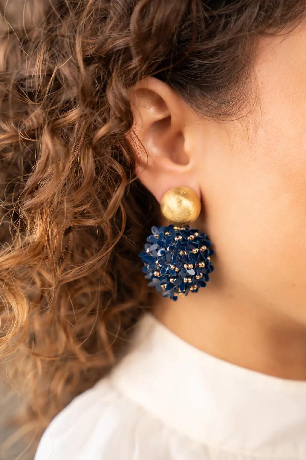 Lott. Gioielli Gemixt Blauwe Oorbellen Daisy Flower Globe L