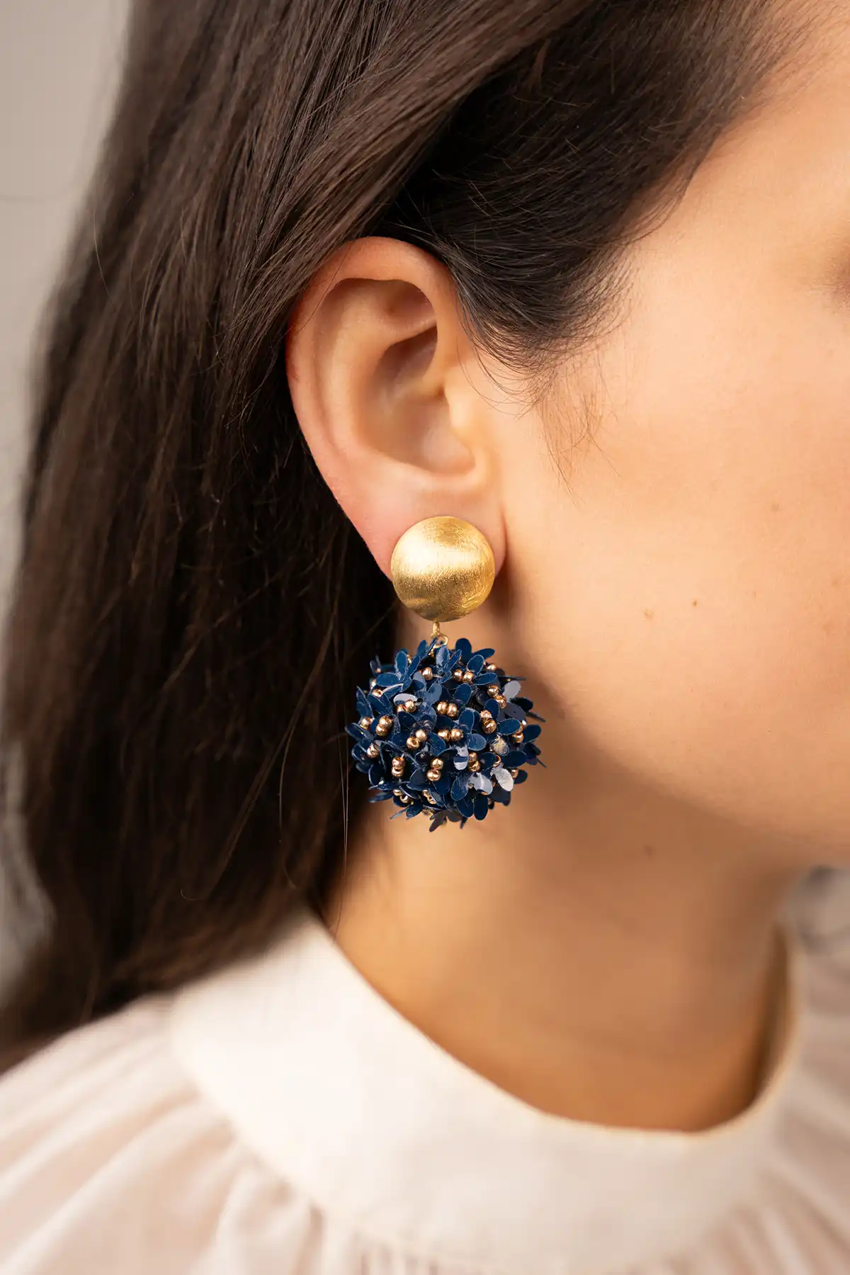 Lott. Gioielli Gemixt Blauwe Oorbellen Daisy Flower Globe L Clip