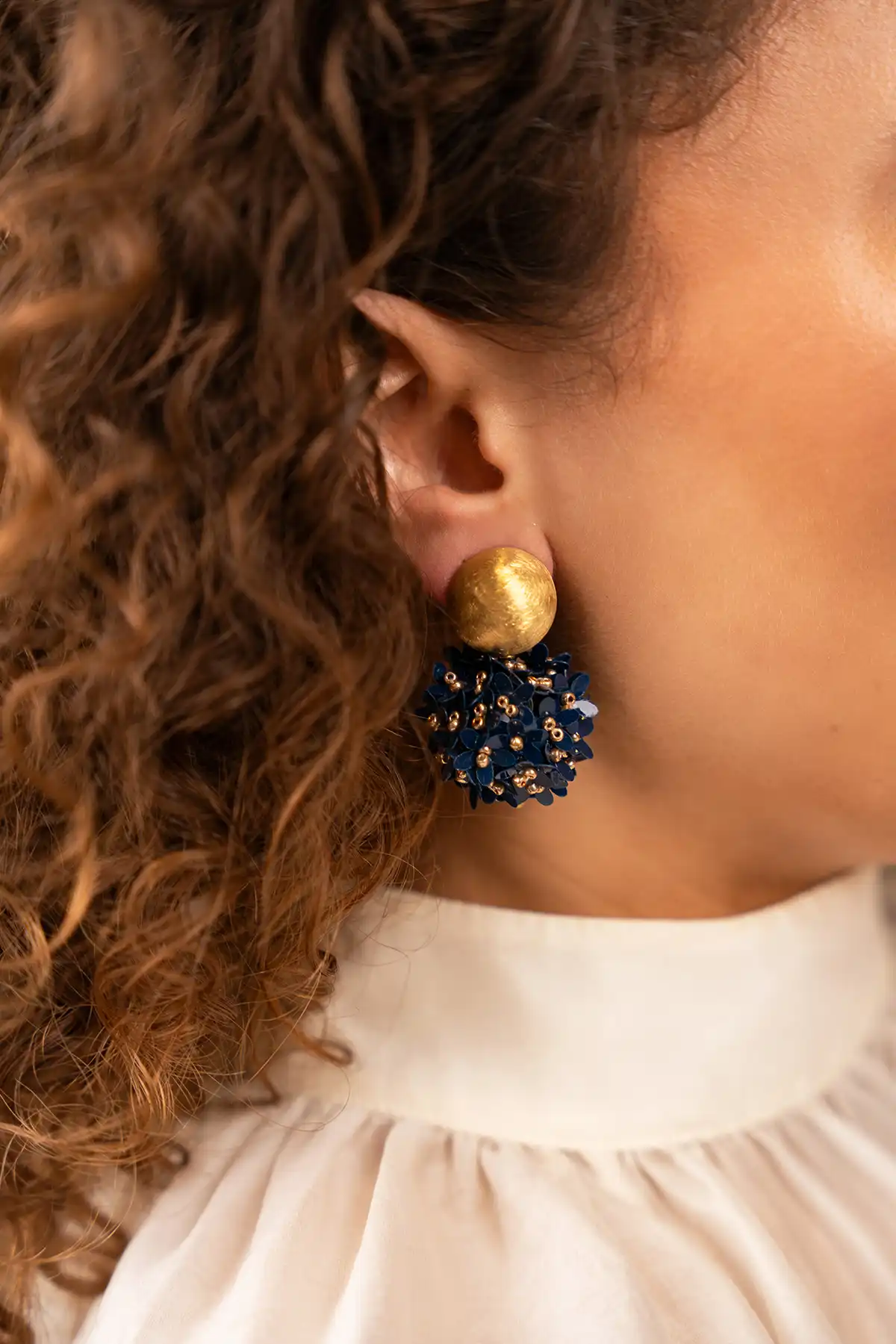 Lott. Gioielli Gemixt Blauwe Oorbellen Daisy Flower Globe M