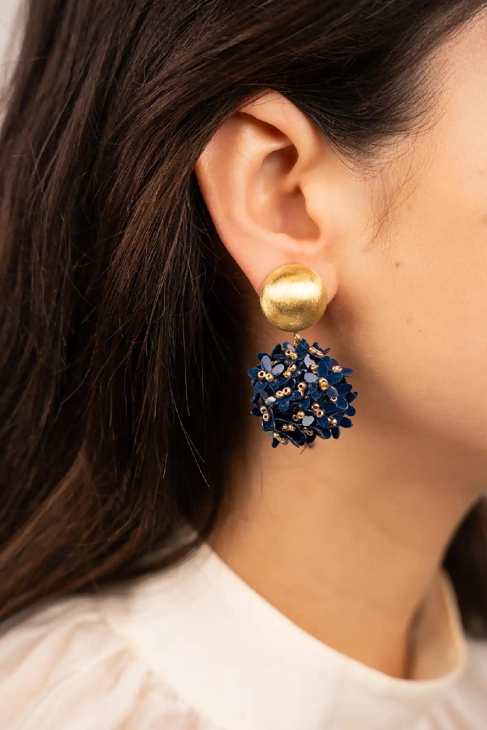 Lott. Gioielli Gemixt Blauwe Oorbellen Daisy Flower Globe M Clip