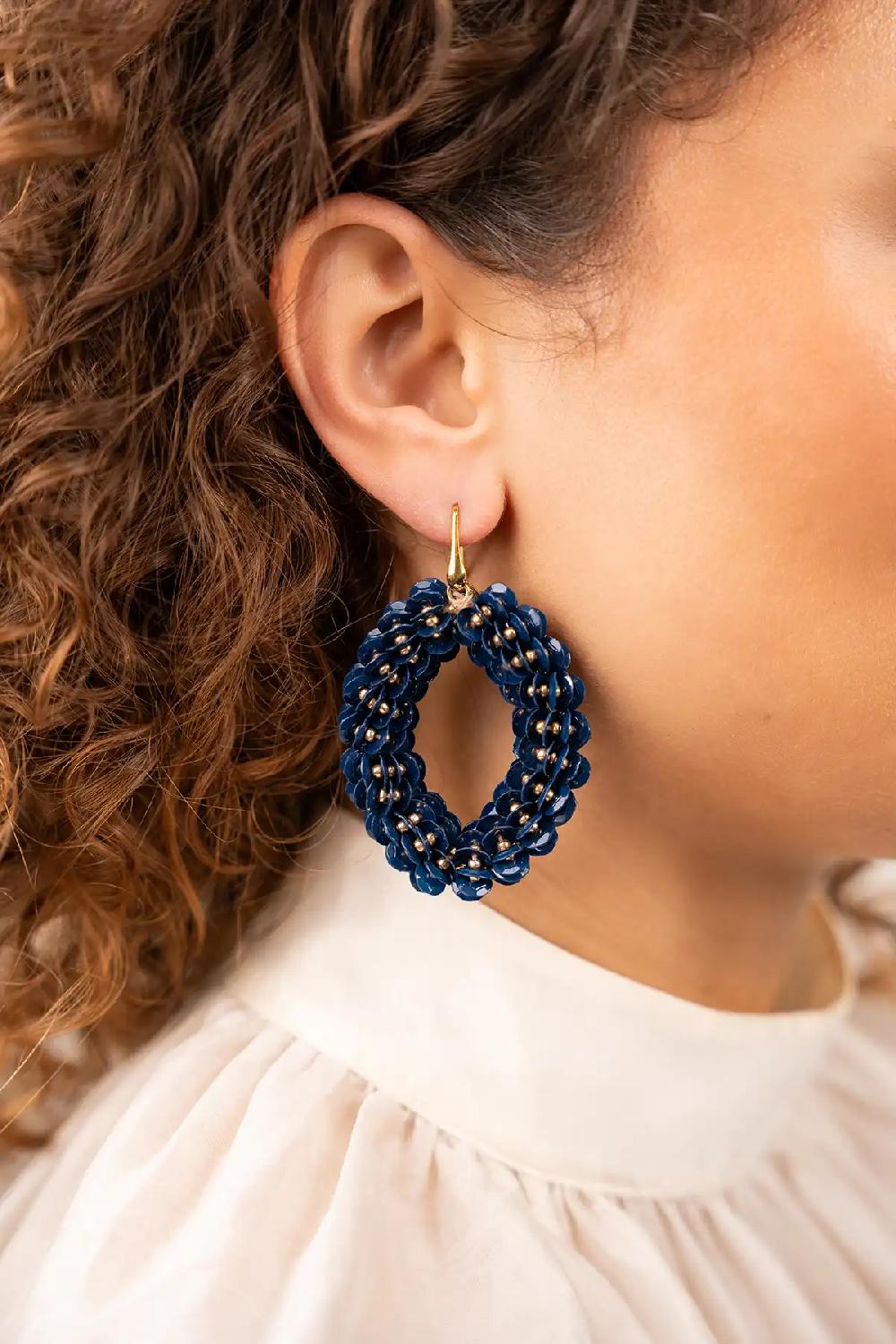 Lott. Gioielli Gemixt Blauwe Oorbellen Sequin Ovaal L