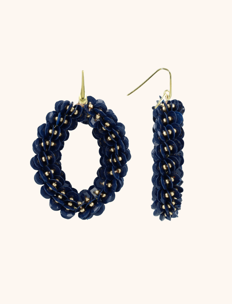 Lott. Gioielli Gemixt Blauwe Oorbellen Sequin Ovaal L