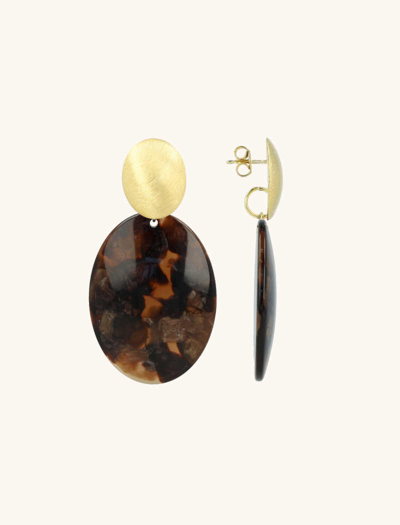 Lott. Gioielli Gemixt Bruine Oorbellen Celia Ovaal L