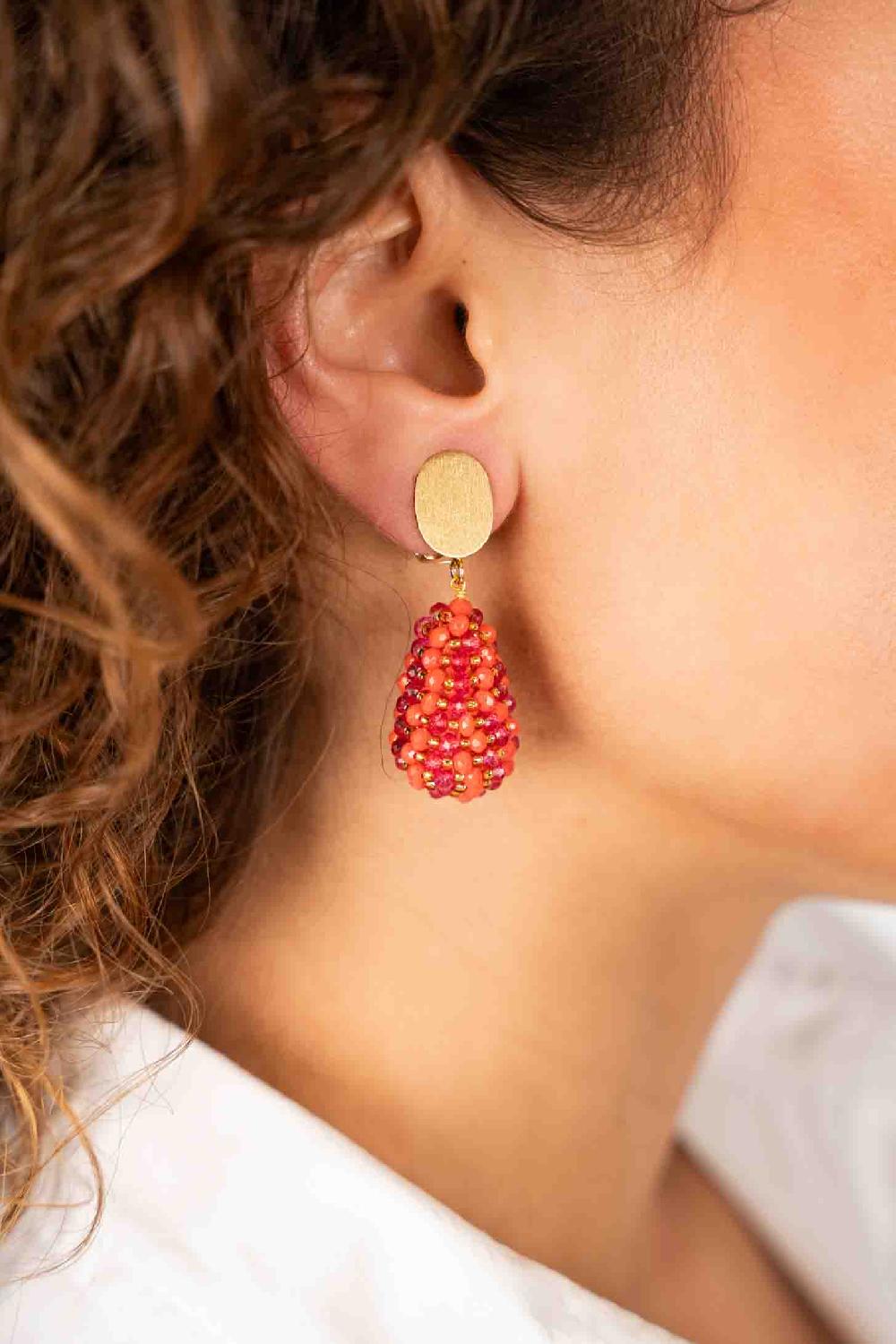 Lott. Gioielli Gemixt Oranje Oorbellen Amy Cone S Clip