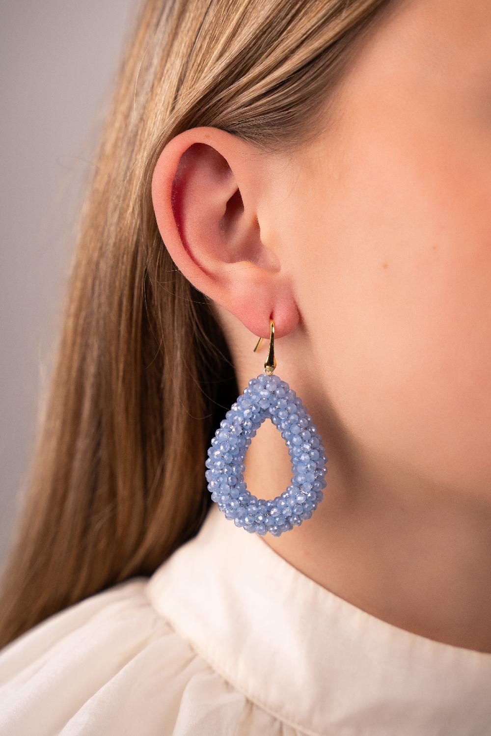 Lott. Gioielli Glanzende Frosty Blauwe Oorbellen Berry Druppel L