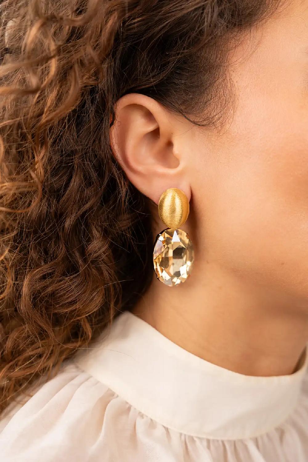 Lott. Gioielli Golden Shadow Oorbellen Amelie Ovaal XL