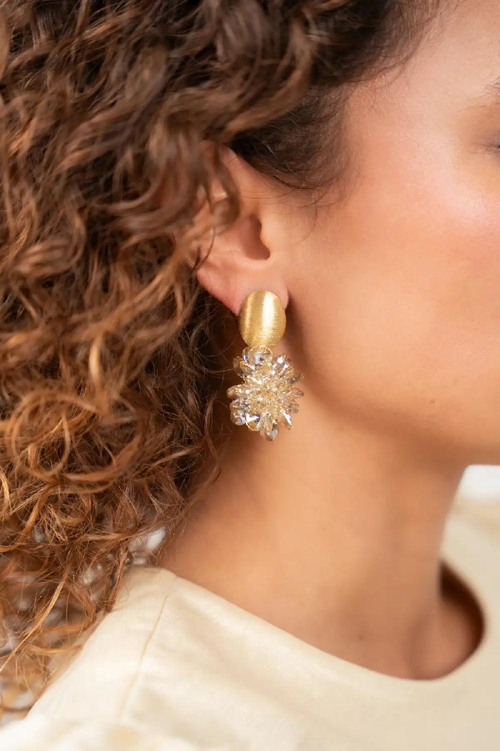 lott. gioielli Golden Shadow Oorbellen Crystal Grape Sam