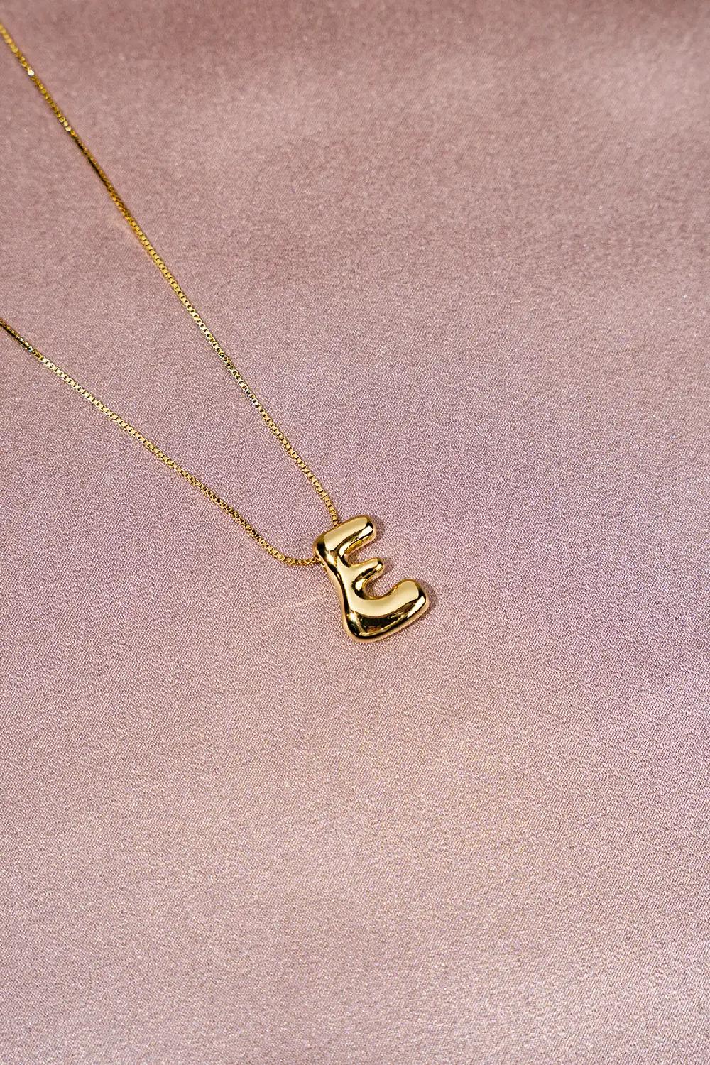 Lott. Gioielli Gouden Cartoon Initiaal Ketting - Verstelbaar