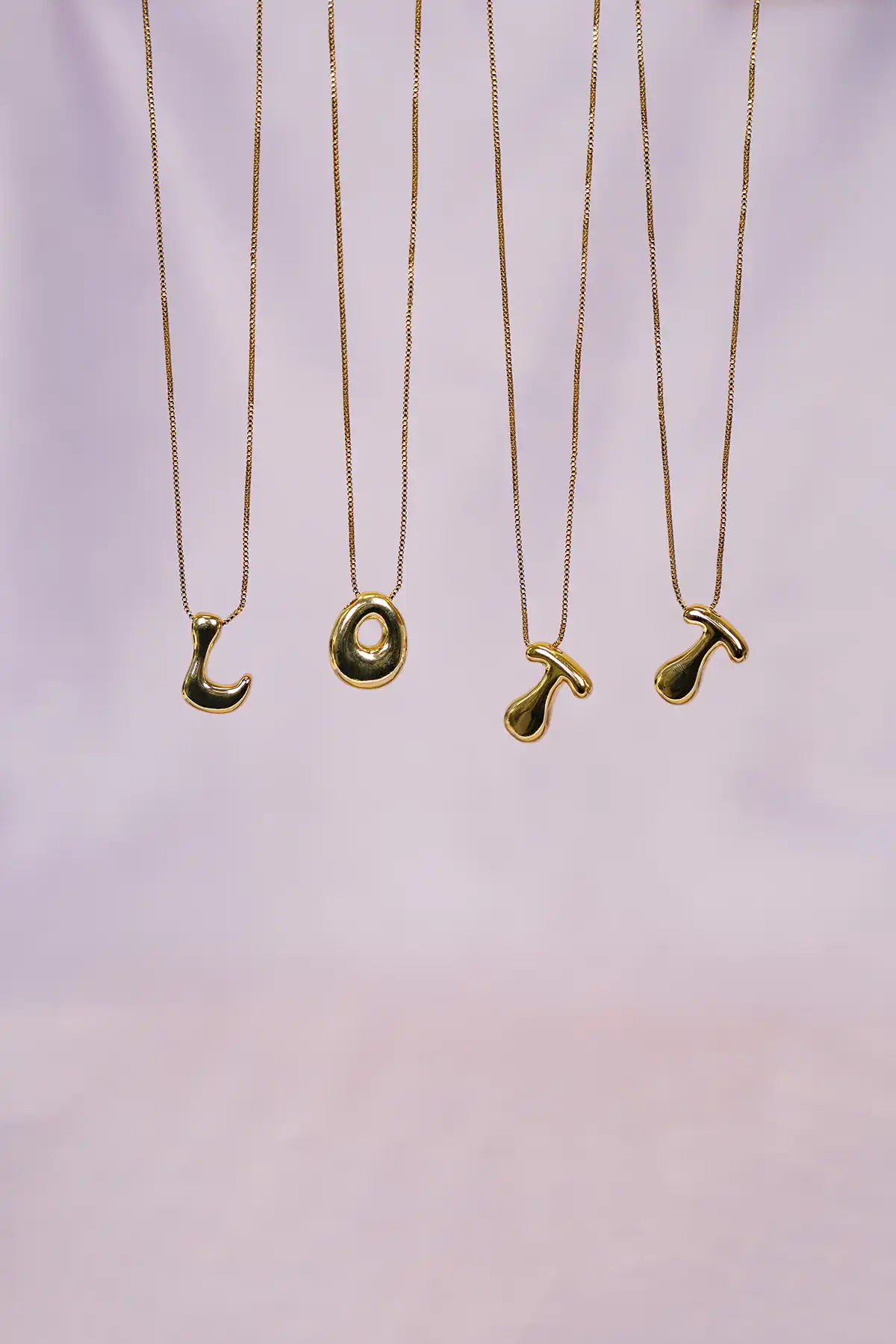 Lott. Gioielli Gouden Cartoon Initiaal Ketting - Verstelbaar