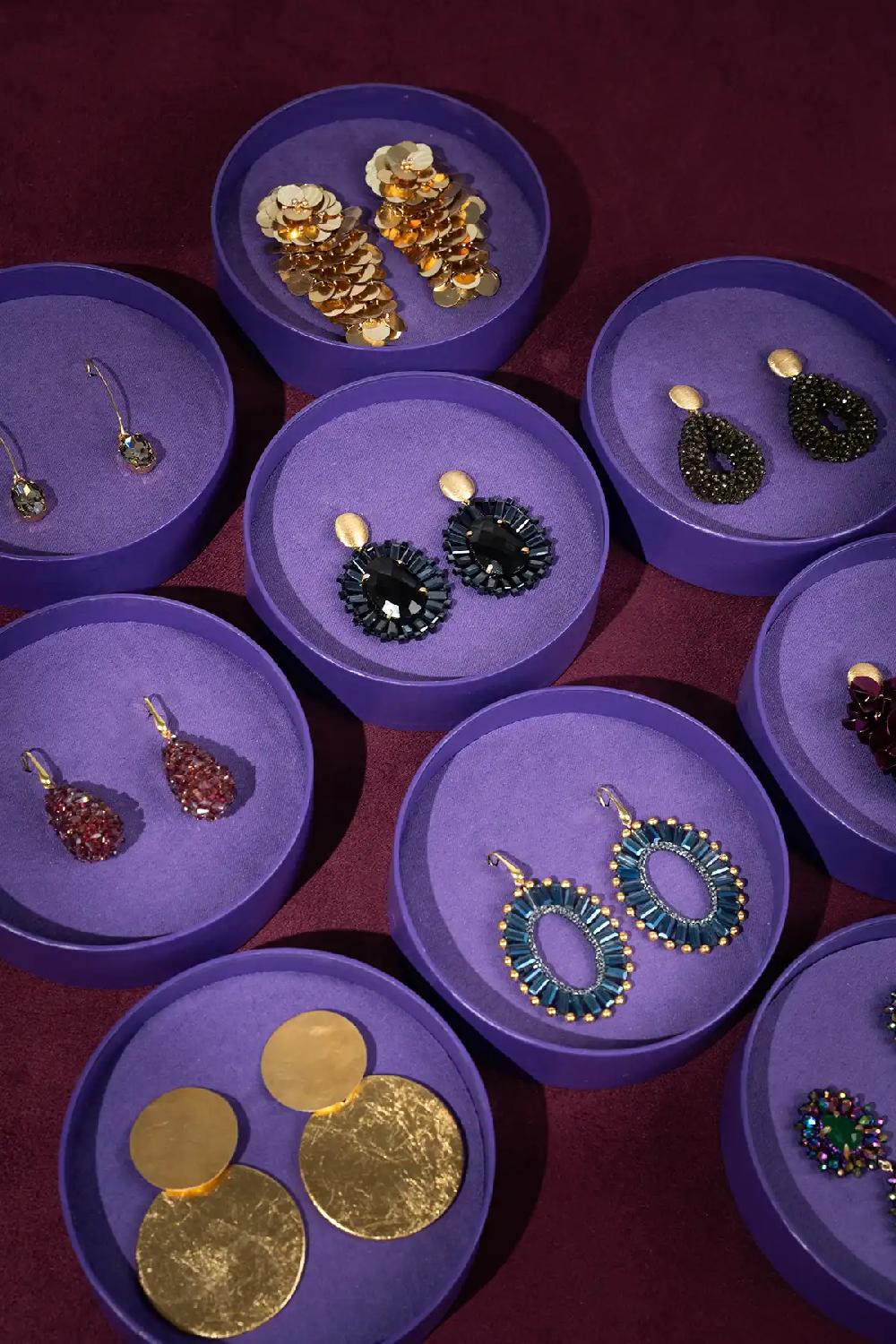 Lott. Gioielli Gouden Houten Oorbellen Marlie Circle M