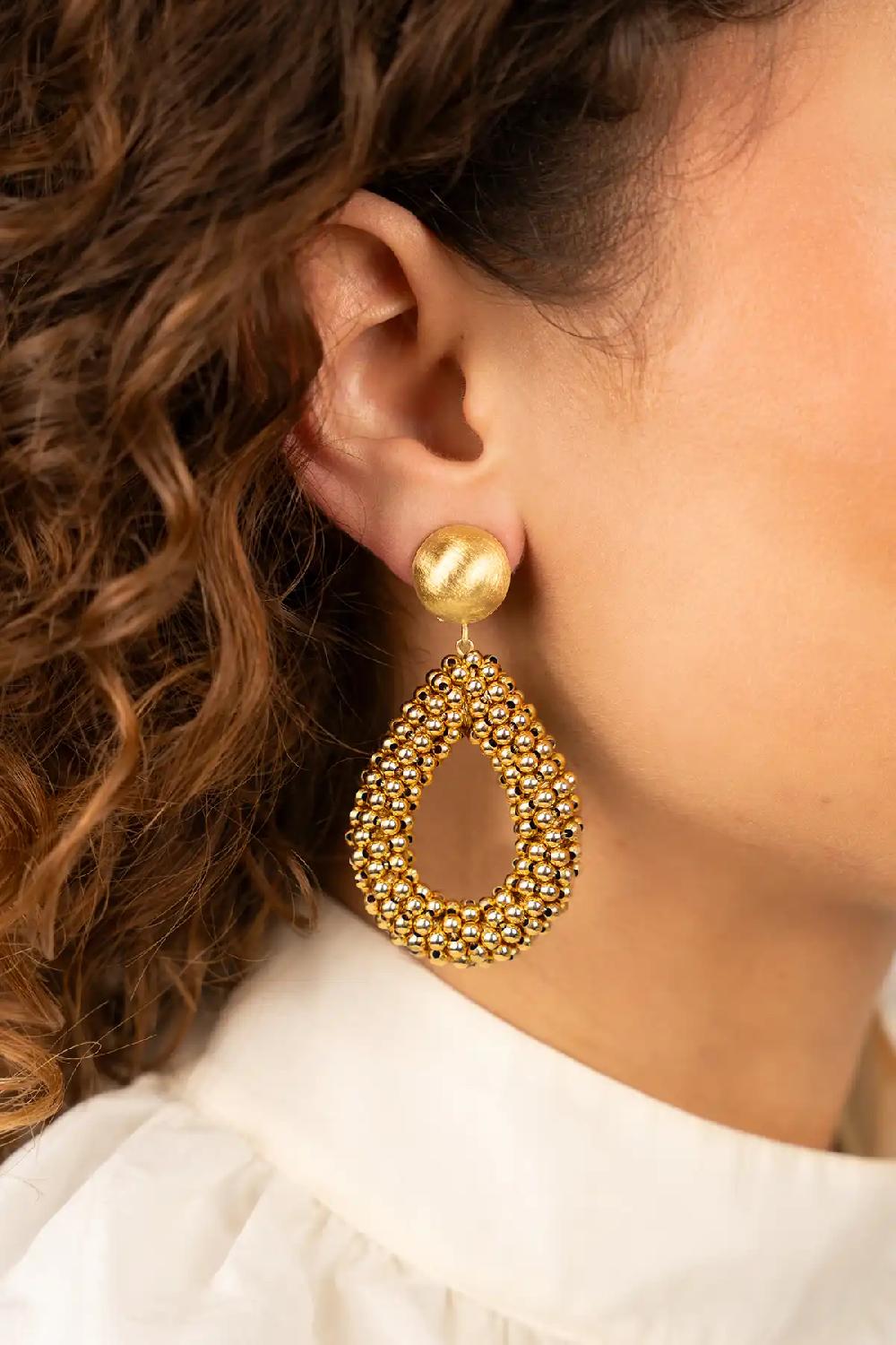 Lott. Gioielli Gouden Oorbellen Berry Clip Druppel L