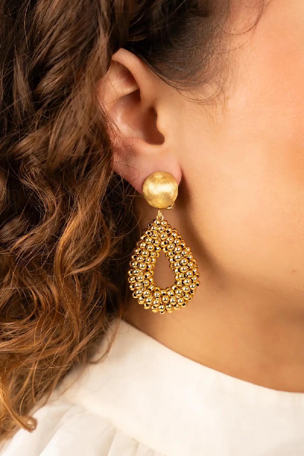 Lott. Gioielli Gouden Oorbellen Berry Druppel S Clip