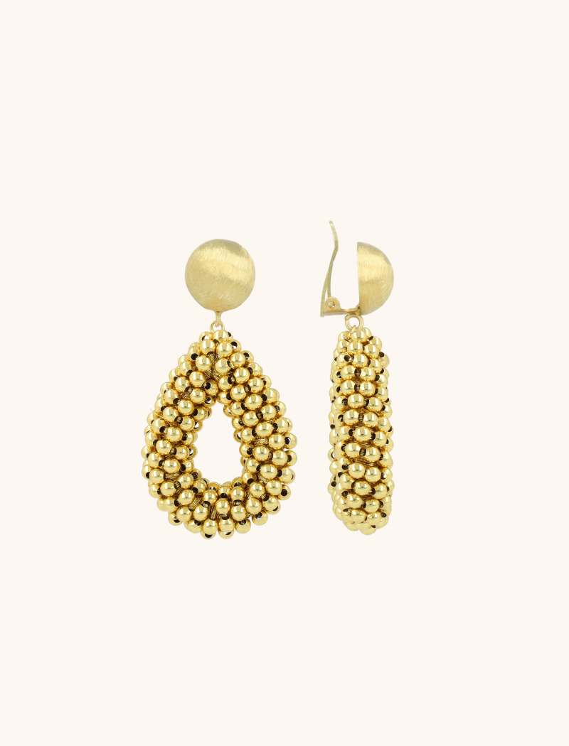 lott. gioielli Gouden Oorbellen Berry druppel S Clip