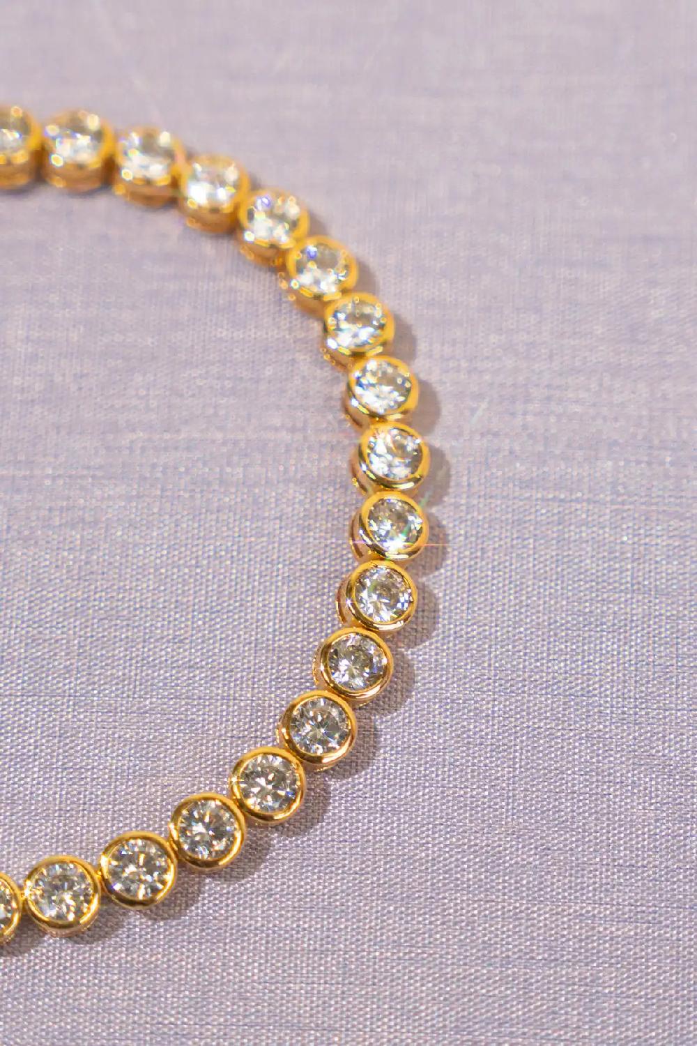 Lott. Gioielli Goudkleurige Armband Framed Round Crystals